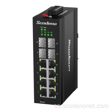 12 puertos 2.5g Switch de Ethernet Industrial Managed Poe